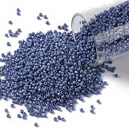 TOHO Round Seed Beads, Japanese Seed Beads, (2636F) Semi Glazed Rainbow Soft Blue, 15/0, 1.5mm, Hole: 0.7mm, about 3000pcs/10g(X-SEED-TR15-2636F)