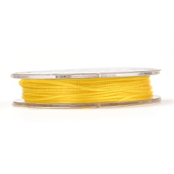 Strong Stretchy Beading Elastic Thread, Flat Elastic Crystal String, Gold, 0.8mm, about 10.93 yards(10m)/roll(EW-N002-19)
