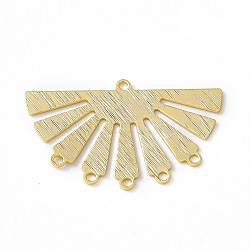 Brass Chandelier Components Links, Cadmium Free & Lead Free, Fan, Long-Lasting Plated, Real 24K Gold Plated, 19.5x32x0.6mm, Hole: 1.4mm(X-KK-A172-03G)