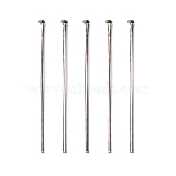 Iron Flat Head Pins, Cadmium Free & Lead Free, Platinum Color, Size: about 0.75~0.8mm thick(20 Gauge), 4.5cm long, about 6000pcs/1000g, Head: 2mm(HP4.5cm)