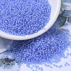 MIYUKI Round Rocailles Beads, Japanese Seed Beads, 11/0, (RR1929) Semi-Frosted Pale Blue Lined Cornflower, 2x1.3mm, Hole: 0.8mm, about 1111pcs/10g(X-SEED-G007-RR1929)