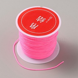 Nylon Chinese Knotting Cord, DIY Material for Jewelry Making, Hot Pink, 0.8mm, about 21.87 Yards(20m)/Roll(NWIR-WH0002-02B)