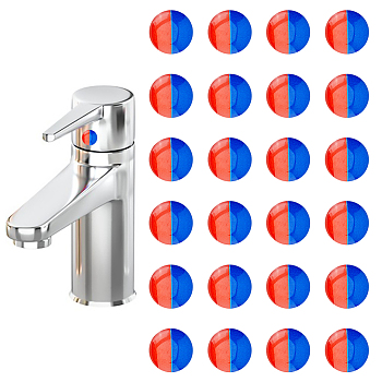 Epoxy Resin Public Signs, Cold Hot Water Marking Sticker for Faucet, Royal Blue, 10x1.6mm