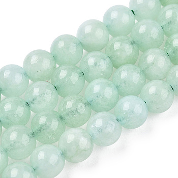 Natural Quartz Beads Strands, Dyed & Heated, Imitation Green Quartz, Round, Aquamarine, 6~6.5mm, Hole: 1mm, about 65pcs/strand, 15.94 inch(40.5cm)