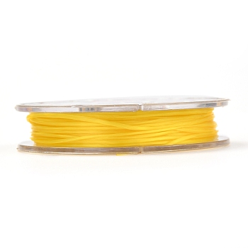 Strong Stretchy Beading Elastic Thread, Flat Elastic Crystal String, Gold, 0.8mm, about 10.93 yards(10m)/roll