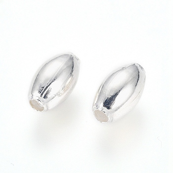 304 Stainless Steel Beads, Oval, Silver Color Plated, 7x4mm, Hole: 1.5mm