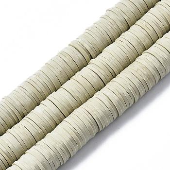 Flat Round Handmade Polymer Clay Beads, Disc Heishi Beads for Hawaiian Earring Bracelet Necklace Jewelry Making, Pale Goldenrod, 12mm