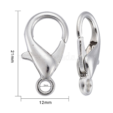 Platinum Plated Zinc Alloy Lobster Claw Clasps(X-E107)-4
