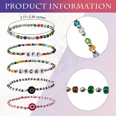 Word Lucky Stretch Bracelets Set(BJEW-SZ0001-94)-7