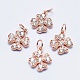 Brass Micro Pave Cubic Zirconia Charms(RB-I078-65RG-NR)-1