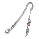 Natural Gemstone & Glass Chip Pendant Bookmark with Alloy Wing(AJEW-JK00241)-2