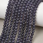 Natural Dyed White Jade Beads Strands, Smooth Round, Dark Slate Blue, 4mm, Hole: 0.8mm, about 87pcs/strand, 14.96''(38cm)(GG-CBAEB22-B01-4mm-03)