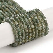 Natural Green Apatite Beads Strands, Faceted, Round, Grade AB, 4~4.5mm, Hole: 0.7mm, about 97~101pcs/strand, 15.31~15.51 inch(38.9~39.4cm)(G-G105-A02-03)