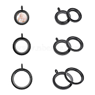 3Pcs 3 Style 304 Stainless Steel Locket Pendants, with Glass, DIY Accessories for Jewelry Pendant Making, Flat Round Charm, Electrophoresis Black, 25.5~36x19.5~29.5x4~6mm, Hole: 4~5mm, 1pc/style(FIND-UN0001-83EB)