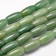 Natural Green Aventurine Barrel Bead Strands, 30x15mm, Hole: 1mm, about 13pcs/strand, 15.5 inch(G-L405-09-30x15mm)
