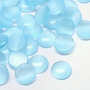 Cat Eye Cabochons, Half Round, Pale Turquoise, 12x3mm(CE-J002-12mm-23)