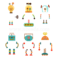 PVC Wall Stickers, Wall Decoration, Robot Pattern, 660x245mm(DIY-WH0228-536)