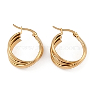 PVD Vacuum Plating 201 Stainless Steel Hoop Earrings, with 304 Stainless Steel Pin, Golden, 29x8.5mm(EJEW-I309-71G-01)