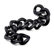 Handmade Spray Painted CCB Plastic Curb Chains, Twisted Chain, for Handbag Chain Making, Oval, Black, Links: 22.5x23x6mm, 39.37 inch(1m)/Strand(AJEW-JB00737-01)