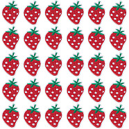 50Pcs Computerized Embroidery Cloth Iron On Patches, Costume Accessories, Appliques, Strawberry, Red, 43x33x1.5mm(FIND-GF0004-84)
