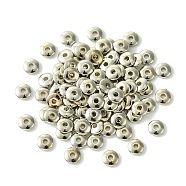 100Pcs CCB Plastic Spacer Beads, Rondelle, Platinum, 5.5x1.5mm, Hole: 1.5mm(CCB-FS0001-08A)