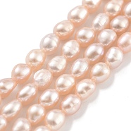 Natural Cultured Freshwater Pearl Beads Strands, Rice, Grade 4A+, PeachPuff, 2.8~3.2mm, Hole: 0.3mm, about 31pcs/strand, 6.69''~6.89''(17~17.5cm)(PEAR-P062-01G)