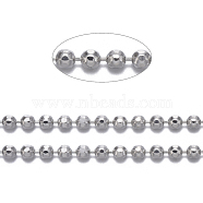 Brass Ball Chains, Faceted, Long-Lasting Plated, Soldered, with Spool, Cadmium Free & Lead Free, Platinum, 1.5mm, about 301.83 Feet(92m)/roll(CHC013Y-N)
