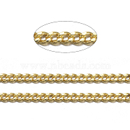 Brass Twisted Chains, Curb Chains, Diamond Cut, Unwelded, Faceted, with Spool, Oval, Lead Free & Nickel Free & Cadmium Free, Golden, 2x1.5x0.45mm, about 32.8 Feet(10m)/roll(X-CHC-S108-G)