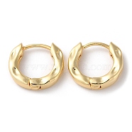 Brass Textured Hoop Earrings, Long-Lasting Plated, Lead Free & Cadmium Free, Real 18K Gold Plated, 16.5x18x4mm(EJEW-K247-10G)