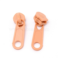 Plastic Zipper Slider, Garment Accessories, Oval, Light Salmon, 3.6x1.1x1.1cm(KY-WH0024-48L)