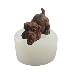 Food Grade DIY Silicone Dog Fondant Molds, Fondant Molds, Resin Casting Molds, for Chocolate, Candy, UV Resin & Epoxy Resin Craft Making, White, 85x70x50mm(PW-WG83250-01)