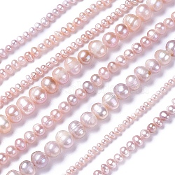 Natural Cultured Freshwater Pearl Beads Strands, Potato, Thistle, 4~12x4~12mm, Hole: 0.5~1mm, about 28~100pcs/strand, 13.8 inch~15.7 inch(35~40cm)(PEAR-L021-17B-01A)