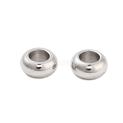 Non-Tarnish 201 Stainless Steel Beads, Rondelle, Stainless Steel Color, 4x2mm, Hole: 2mm(STAS-Z078-08P-01)