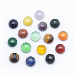 Natural & Synthetic Mixed Stone Cabochons, Flat Round, 8x3~4mm(G-E492-H-01)