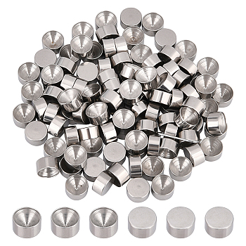 Unicraftale 100Pcs 304 Stainless Steel Rhinestone Settings, Flat Round, Stainless Steel Color, Fit for 4mm Rhinestone, 6x2.5mm
