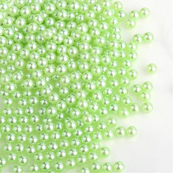 Imitation Pearl Acrylic Beads, No Hole, Round, Green Yellow, 3mm, about 10000pcs/bag