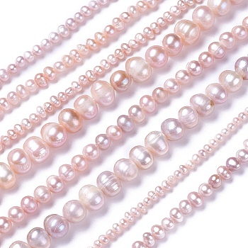 Natural Cultured Freshwater Pearl Beads Strands, Potato, Thistle, 4~12x4~12mm, Hole: 0.5~1mm, about 28~100pcs/strand, 13.8 inch~15.7 inch(35~40cm)