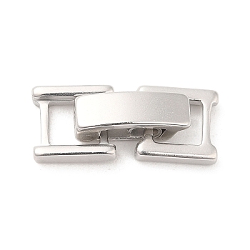Eco-Friendly Brass Watch Band Clasps, Long-Lasting Plated, Lead Free & Cadmium Free, Platinum, 16x6.5x4mm