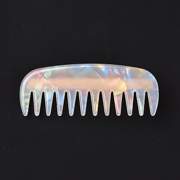 Acrylic Alligator Hair Clips, with Iron Findings, Hair Accessories for Girls, Comb, Golden, 24.5x66x14mm
