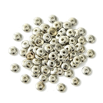 100Pcs CCB Plastic Spacer Beads, Rondelle, Platinum, 5.5x1.5mm, Hole: 1.5mm