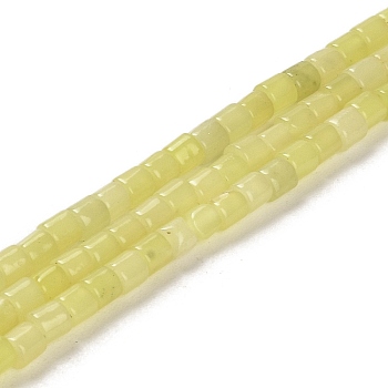 Natural Lemon Jade Beads Strands, Column, 4x4mm, Hole: 0.9mm, about 100pcs/strand, 15.94 inch(40.5cm)