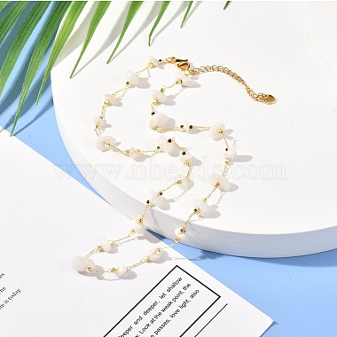 Natural White Moonstone Chip Beaded Necklace for Girl Women(NJEW-JN03708-02)-2