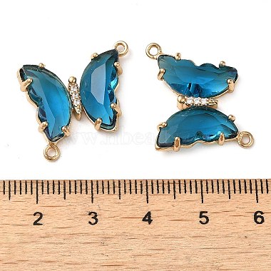 Brass Pave Faceted Glass Connector Charms(FIND-Z020-04N)-3
