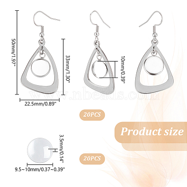 DIY Blank Dome & Teardrop 304 Stainless Steel Dangle Earring Making Kit(EJEW-UN00003)-3