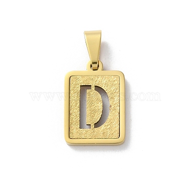 Real 18K Gold Plated Letter D 304 Stainless Steel Pendants