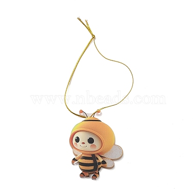 Cute Bees Acrylic Pendant Decoration(HJEW-G026-01E)-2