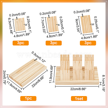 1 Set 3-Slot  Wooden Earring Display Card Stands(EDIS-DR0001-07C)-2