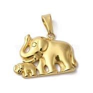 PVD Vacuum Plating 304 Stainless Steel Pendants, Elephant Charm, Golden, 23x32x3.5mm, Hole: 9x5mm(STAS-B069-19G)