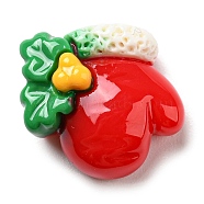 Christmas Opaque Resin Cabochons, Cartoon Cabochons, Gloves, 14.5x13.5x7mm(RESI-K027-21A)