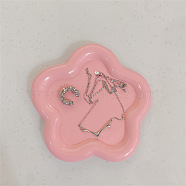 Resin Jewelry Plate, Storage Tray for Rings, Necklaces, Earring, Flower, 98x98mm(PW-WG74046-01)